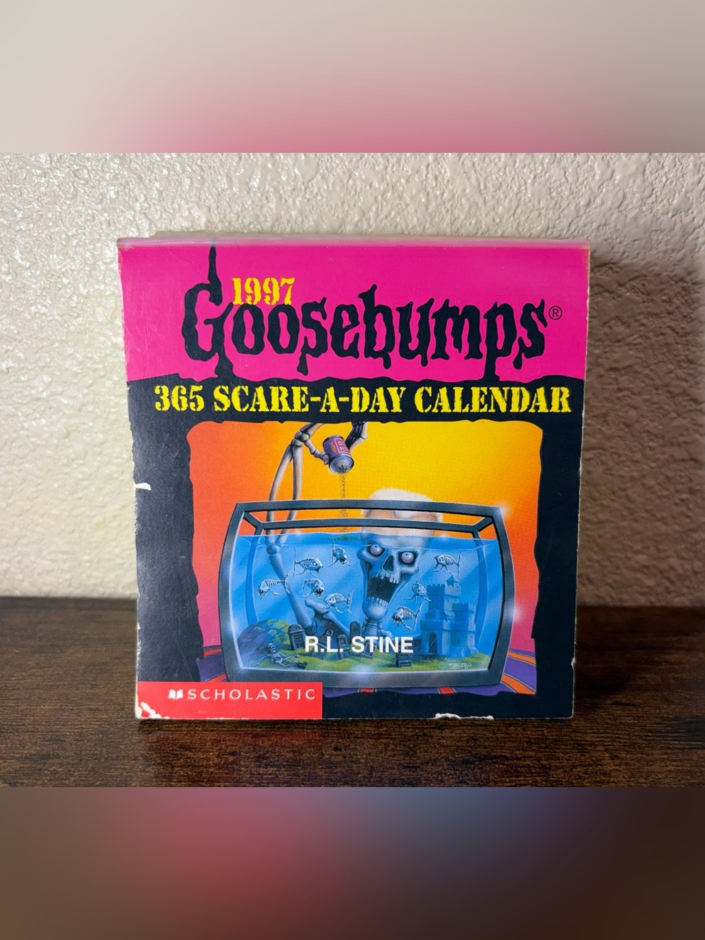 Vintage 1997 R. L. Stine Goosebumps 365 Scare-A-Day Calendar Creep Notes Unused